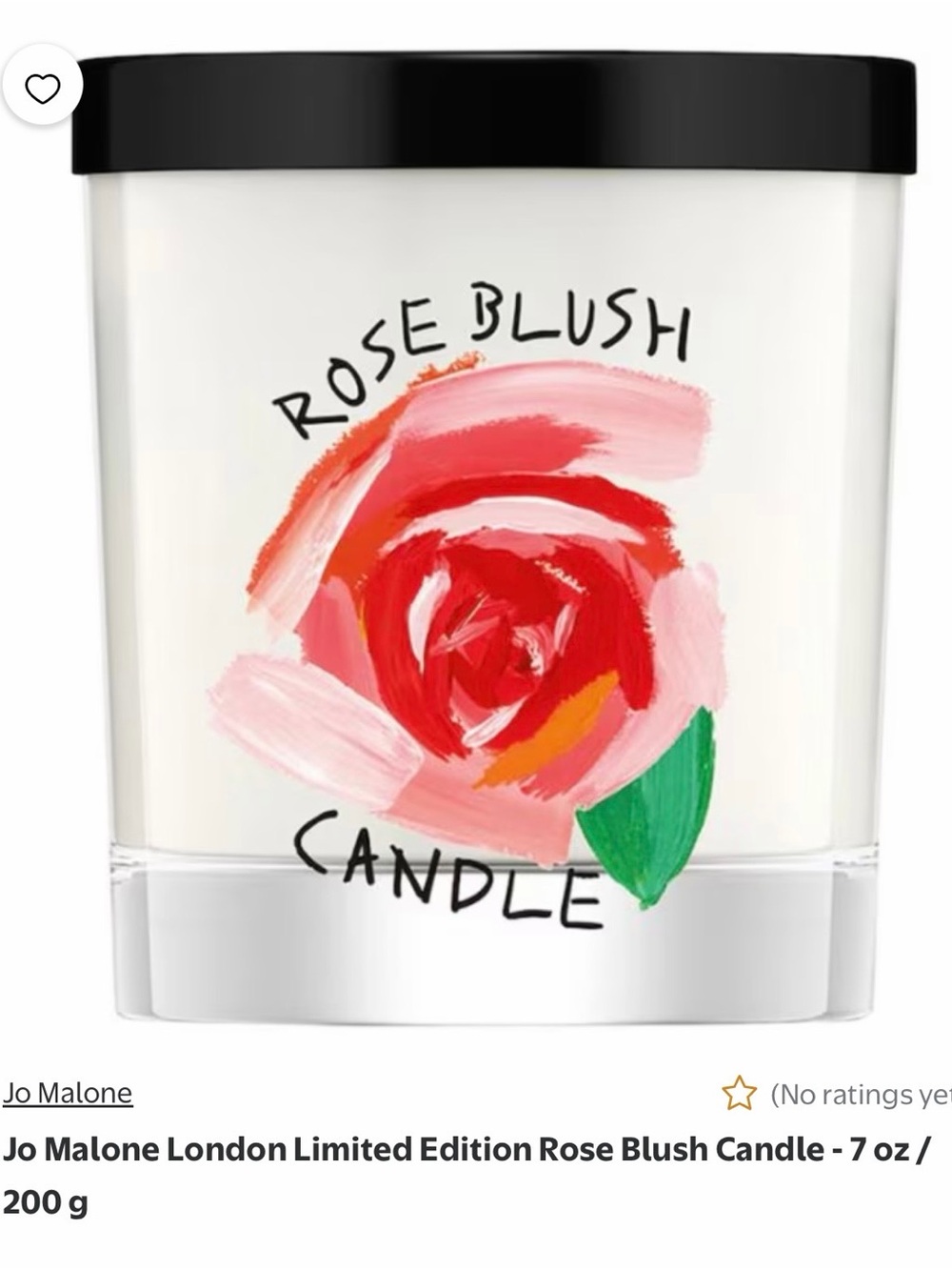 Jo Malone Rose Blush Candle — Pink, Red & Green Artwork